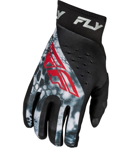 Мотокрос ръкавици FLY RACING Lite Kryptek- Black/Red/Grey 2025