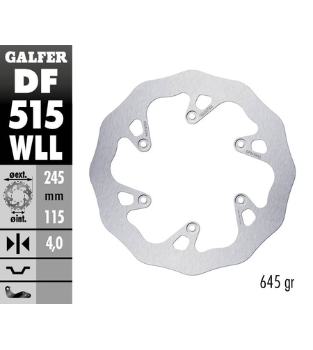 Заден спирачен диск Galfer WAVE FIXED SOLID 245X5MM DF515WLL