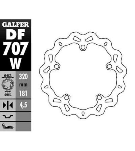 Преден спирачен диск Galfer WAVE FIXED 320x4.5mm DF707W