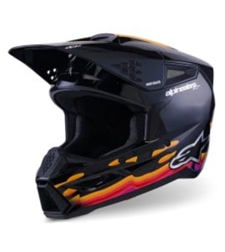 Мотокрос каска ALPINESTARS SM3 FORCE BLACK-GLOSS