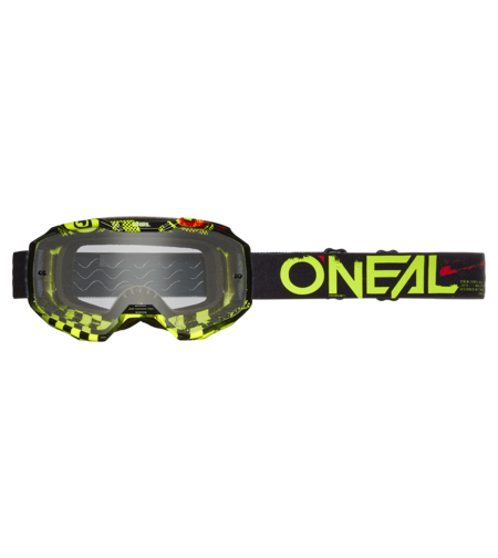 Мотокрос очила O'NEAL B-10 ATTACK BLACK/NEON YELLOW - CLEAR V.24
