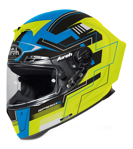 КАСКА AIROH GP550 S CHALLENGE BLUE/YELLOW MATT