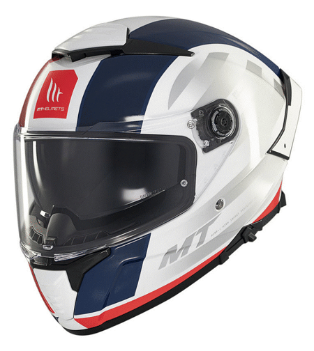 Каска MT THUNDER 4 SV TREADS C7 GLOSS WHITE/BLUE/RED