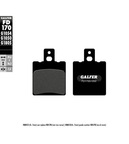 Предни мото накладки Galfer SCOOTER FD170G1050