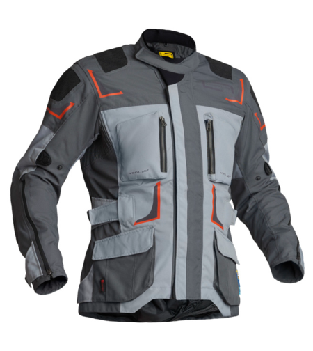 Текстилно мото яке Lindstrands Myrvik Light Grey/Black/Orange
