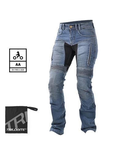 Дамски мото дънки TRILOBITE 661 PARADO REGULAR FIT LONG BLUE