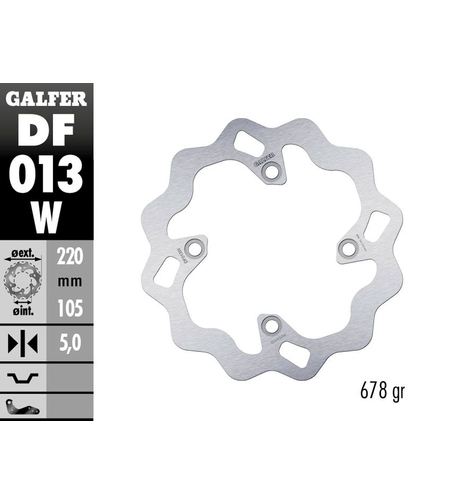 Заден спирачен диск Galfer WAVE FIXED 220x5mm DF013W