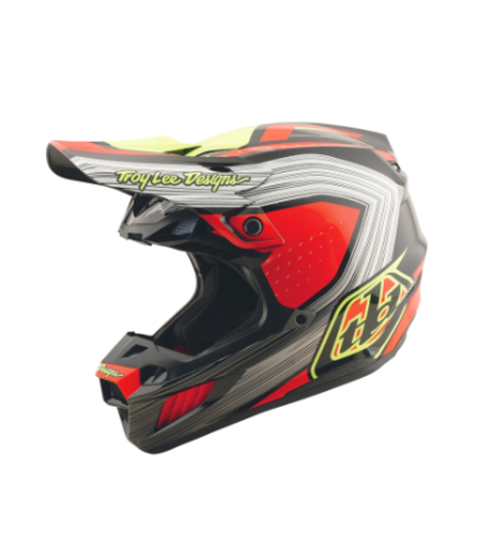 Mотокрос каска TROY LEE DESIGNS SE5 Composite Stripes - Black/Infra Red