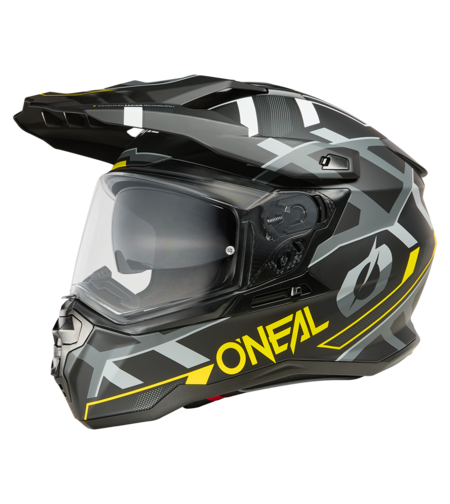 Ендуро каска D-SRS SQUARE BLACK/NEON YELLOW/GRAY V.25