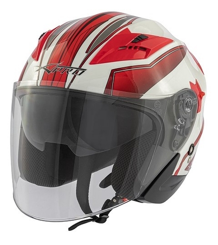 Скутер каска APRO YORK WHITE/RED