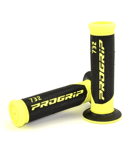 Мотокрос ръкохватки PROGRIP Double Density 732 BK/FL YELLOW OPN END