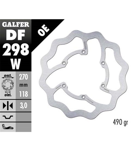 Преден спирачен диск Galfer WAVE FIXED 270x3mm DF298W