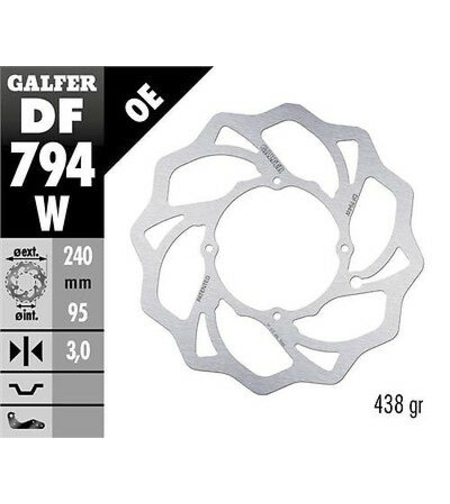 Преден спирачен диск Galfer WAVE FIXED  DISC WAVE FIXED 240x3mm DF794W
