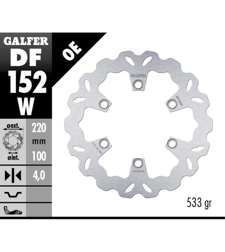 Заден спирачен диск Galfer WAVE FIXED  DISC WAVE FIXED 220x4mm DF152W