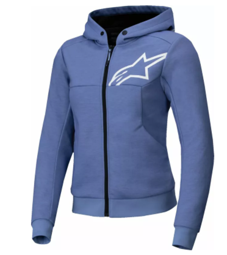 Дамски мото суичър ALPINESTARS Stella Chrome v2 BLUE VIOLET/WHT
