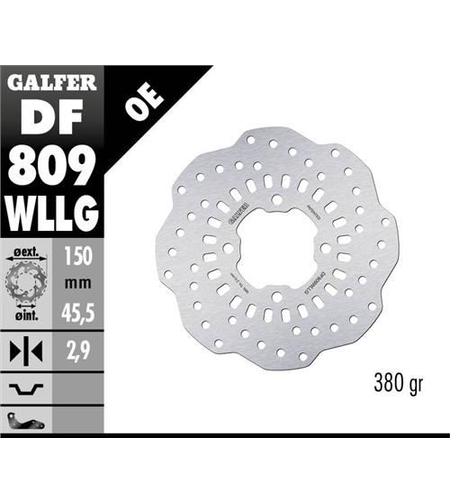 Заден спирачен диск Galfer WAVE FIXED FULL TYPE 150x2.9mm DF809WLLG