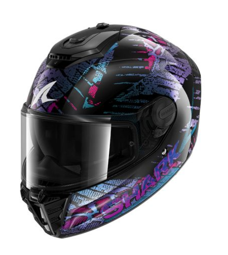 Каска SHARK SPARTAN RS CARBON REPTAIA BLACK/BLUE/PURPLE