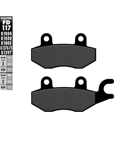 Предни/задни мото накладки Galfer SCOOTER FD117G1050