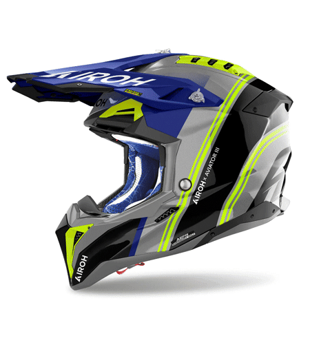 Каска AIROH AVIATOR 3 HIMA BLUE YELLOW