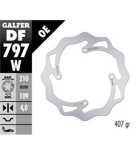 Заден спирачен диск Galfer WAVE FIXED 210x4mm DF797W