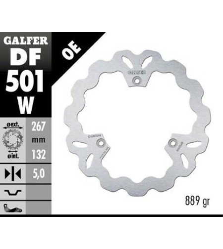 Заден спирачен диск Galfer WAVE FIXED 267x5mm DF501W