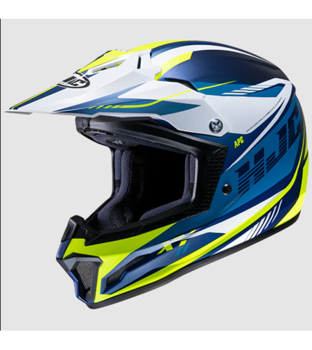Детска мотокрос каска HJC CL-XY II DRIFT BLUE/WHITE/YELLOW