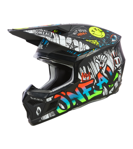 Детска мотокрос каска O'NEAL 3SERIES RANCID BLACK/WHITE V.24