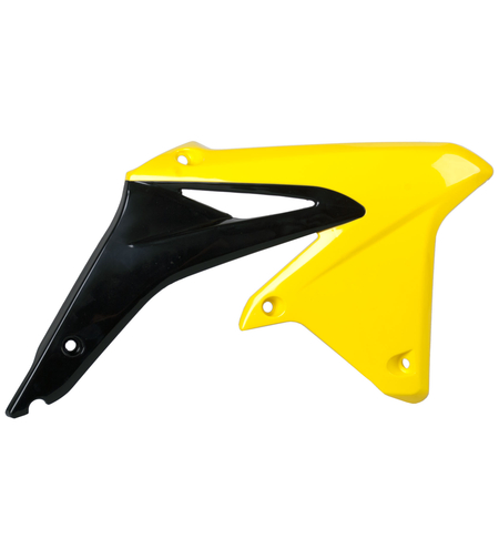 Пластмасови капаци за радиатор Polisport Suzuki RMZ450 (09/16) - 2008-17 Black/Yellow OEM Color