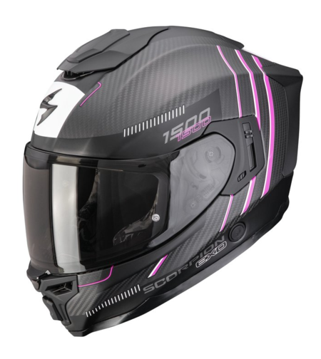 Каска SCORPION EXO-1500 CARBON AIR ZITY Matt Black-Pink