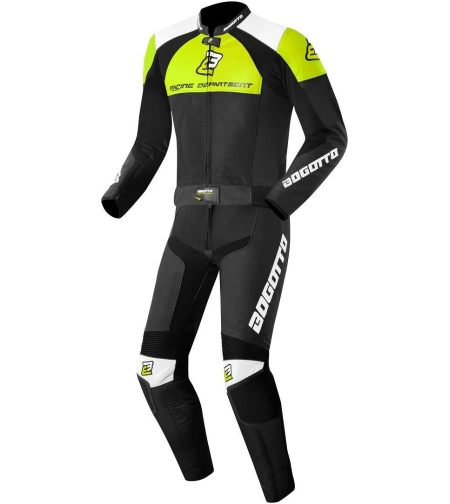 Кожен Мото Екип BOGOTTO LOSAIL Black/White/Yellow
