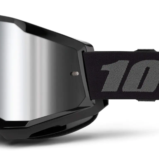 Мотокрос очила 100% STRATA2 BLACK - MIRROR SILVER 24