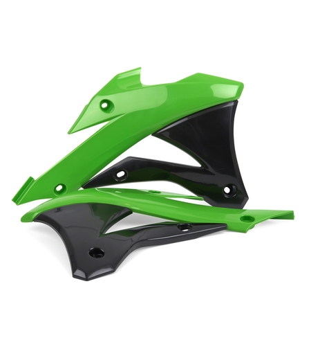 Пластмасови капаци за радиатор Polisport Kawasaki KX85/100 - 2014-21Green/Black OEM Color