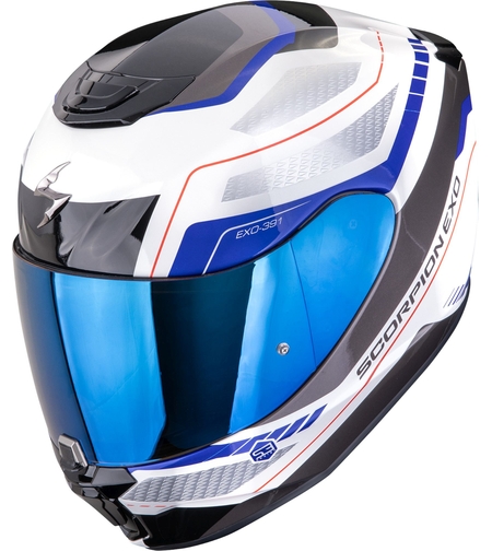 Каска SCORPION EXO 391 Leo WHITE/BLACK/BLUE