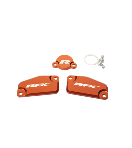 Комплект капаци RFX Pro Reservoir Cap Kit Kit (Orange) - KTM SX65/85 (Formula Brake and Clutch)