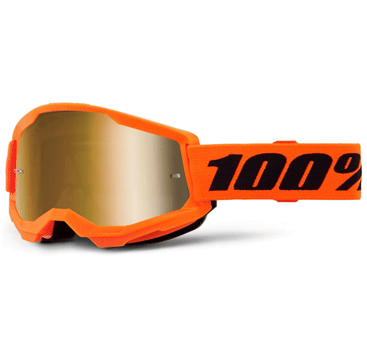 Детски мотокрос очила 100% Strata 2 NEON ORANGE/TRUE GOLD