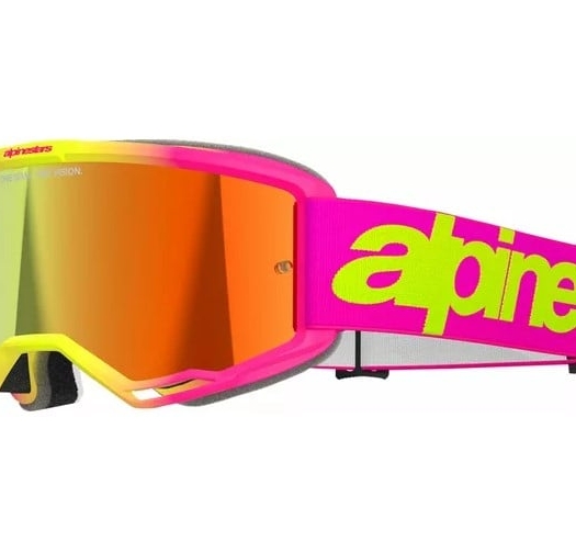 Мотокрос очила ALPINESTARS VISION 5 WORDMARK PNK/YLW MIRROR-RED