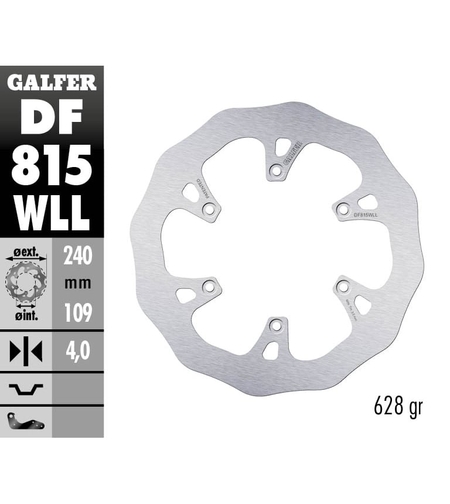 Заден спирачен диск Galfer WAVE FIXED SOLID 240X5MM DF815WLL