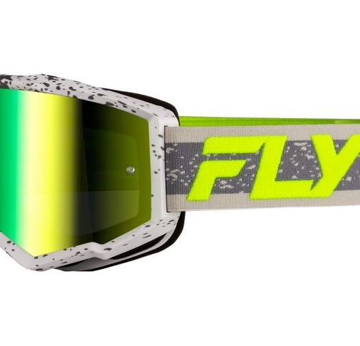 Мотокрос очила FLY RACING Zone Dark Grey/Hi-Vis - Iridiscent Green Mirror Lens 2025