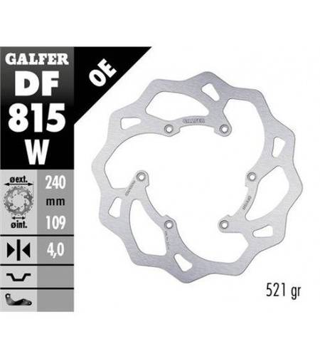 Заден спирачен диск Galfer WAVE FIXED 240x4mm DF815W