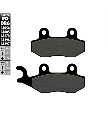 Предни/Задни мото накладки Galfer SEMI METAL FD086G1054