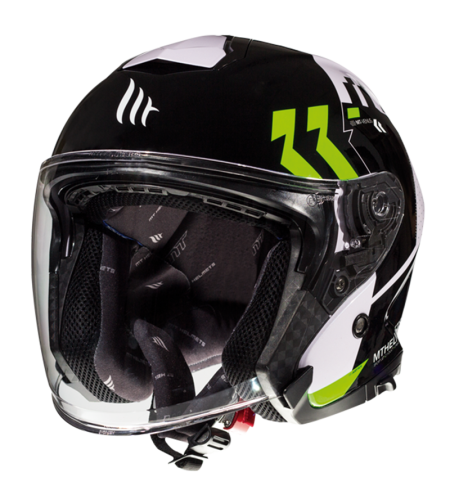 КАСКА ЗА СКУТЕР MT THUNDER 3 VENUS A6 GLOSS PEARL FLUO GREEN
