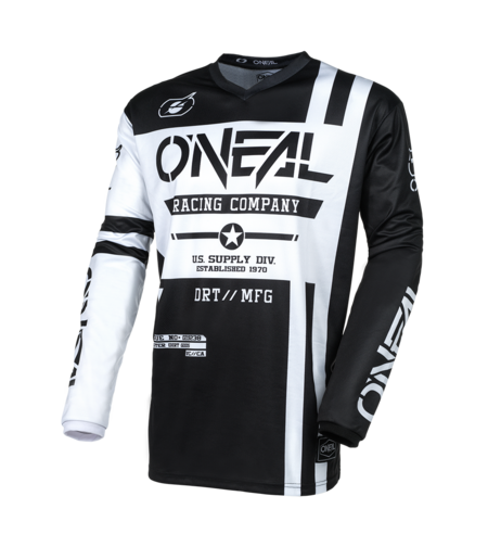 Мотокрос блуза O`NEAL ELEMENT WARHAWK BLACK/WHITE