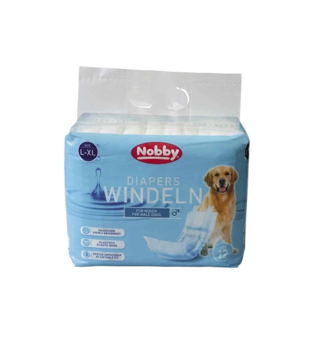 NOBBY - Diapers male dogs - памперс за мъжки кучета 12 бр. -L-XL - 60-80 см. обиколка на талията