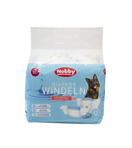 NOBBY - Diapers female dogs - памперс за женски кучета 12 бр.XL - 40-58 см. обиколка талия