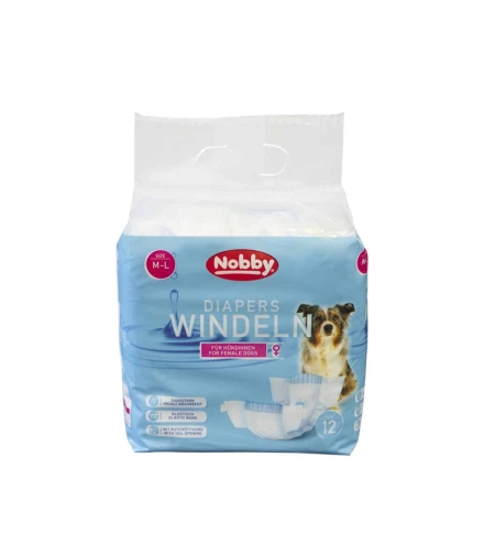 NOBBY - Diapers female dogs - памперс за женски кучета 12 бр.