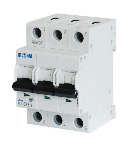 PL6-C63/3 - Автоматичен прекъсвач MCB 3P 63A крива C 6kA, Eaton