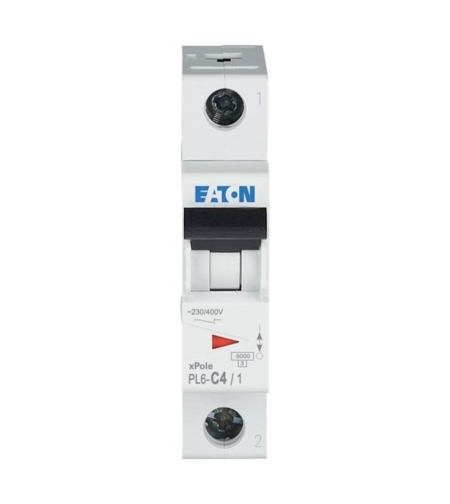 PL6-C4/1 - Автоматичен прекъсвач MCB 1P 4A крива C 6kA, Eaton