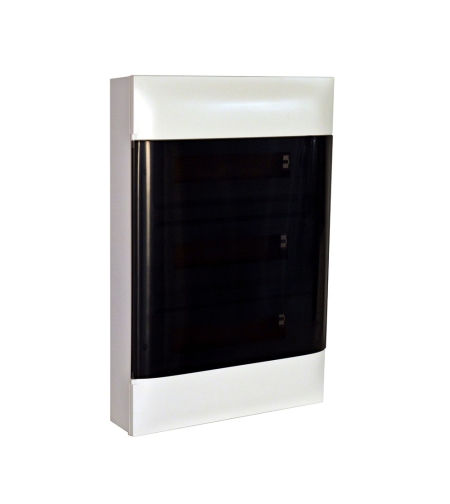 Табло за открит монтаж, 36 (3x12) модула, прозрачна врата, PE+N шини, Practibox S, Legrand