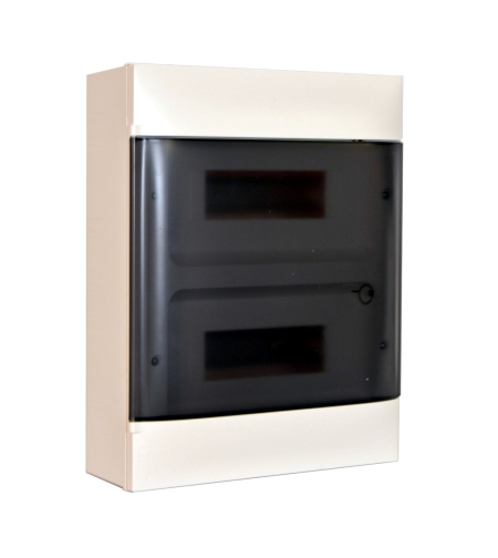 Табло за открит монтаж, 24 (2x12) модула, прозрачна врата, PE+N шини, Practibox S, Legrand