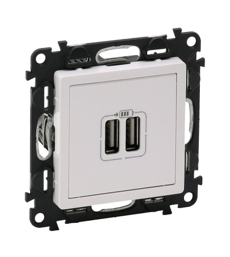 Legrand Двойно USB 5 V 1500 mA без рамка Valena life Бяло